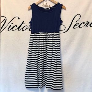 Navy & White Maxi Dress